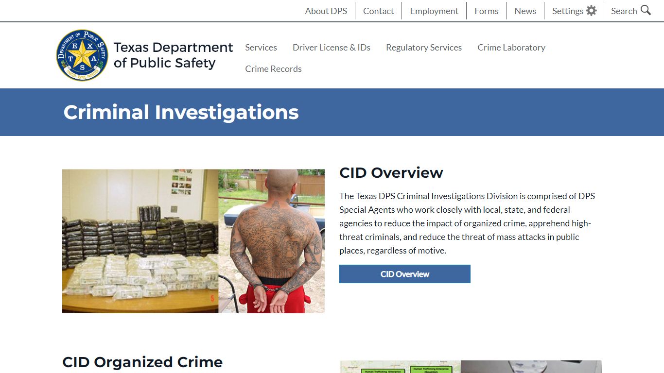 Criminal Investigations - Texas Department of Public Safety